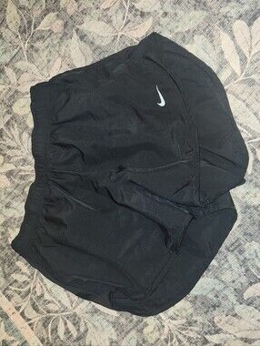 Nike Black Athletic Shorts with White Swoosh